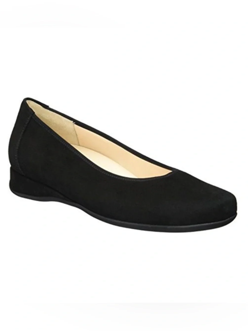 8.5G European Luxury Comfort Wide Width Black Suede Wedge Flat Support Orthotic